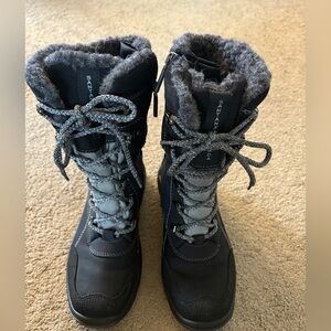 Santana Canada Topseed Lined Waterproof Women's Black Winter Boots size 8 EU 38